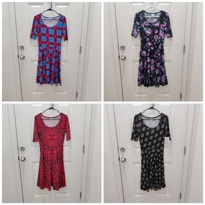 Set of 4 LuLaRoe Nicole Dresses size Small